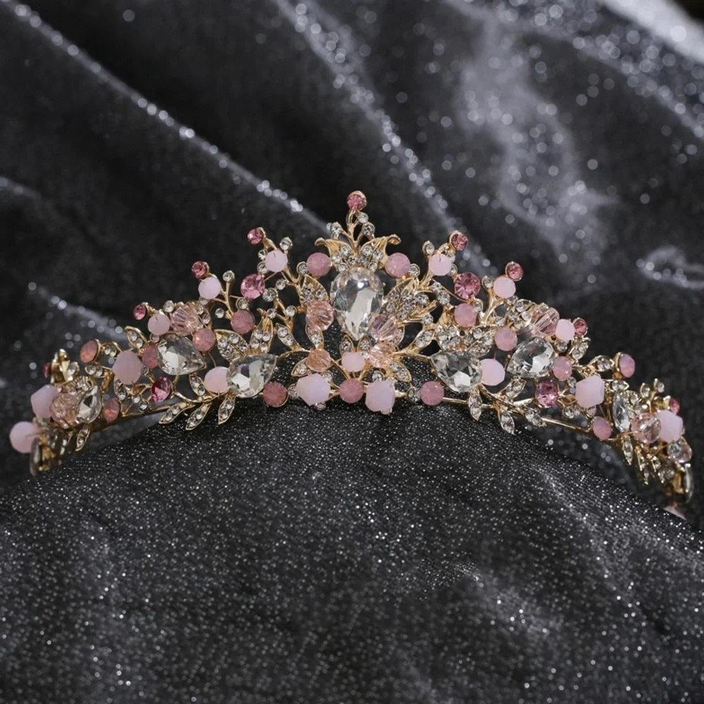 Elegant Pink and Gold Tiara floral